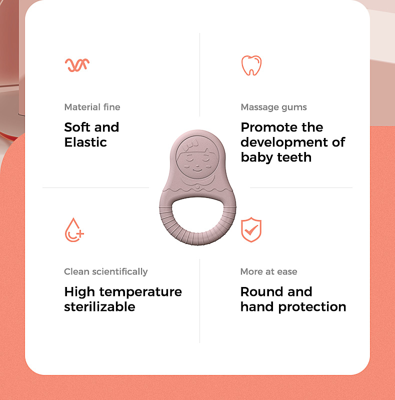 BPA free Infants Chewing Toys Happy Family Silicone Baby Teethers Kids